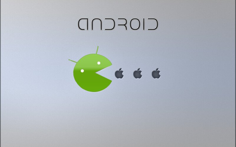 Android Mascot Eating Apples