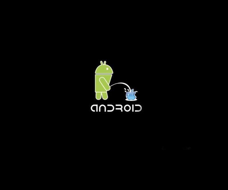 Android Mascot Peeing — Black