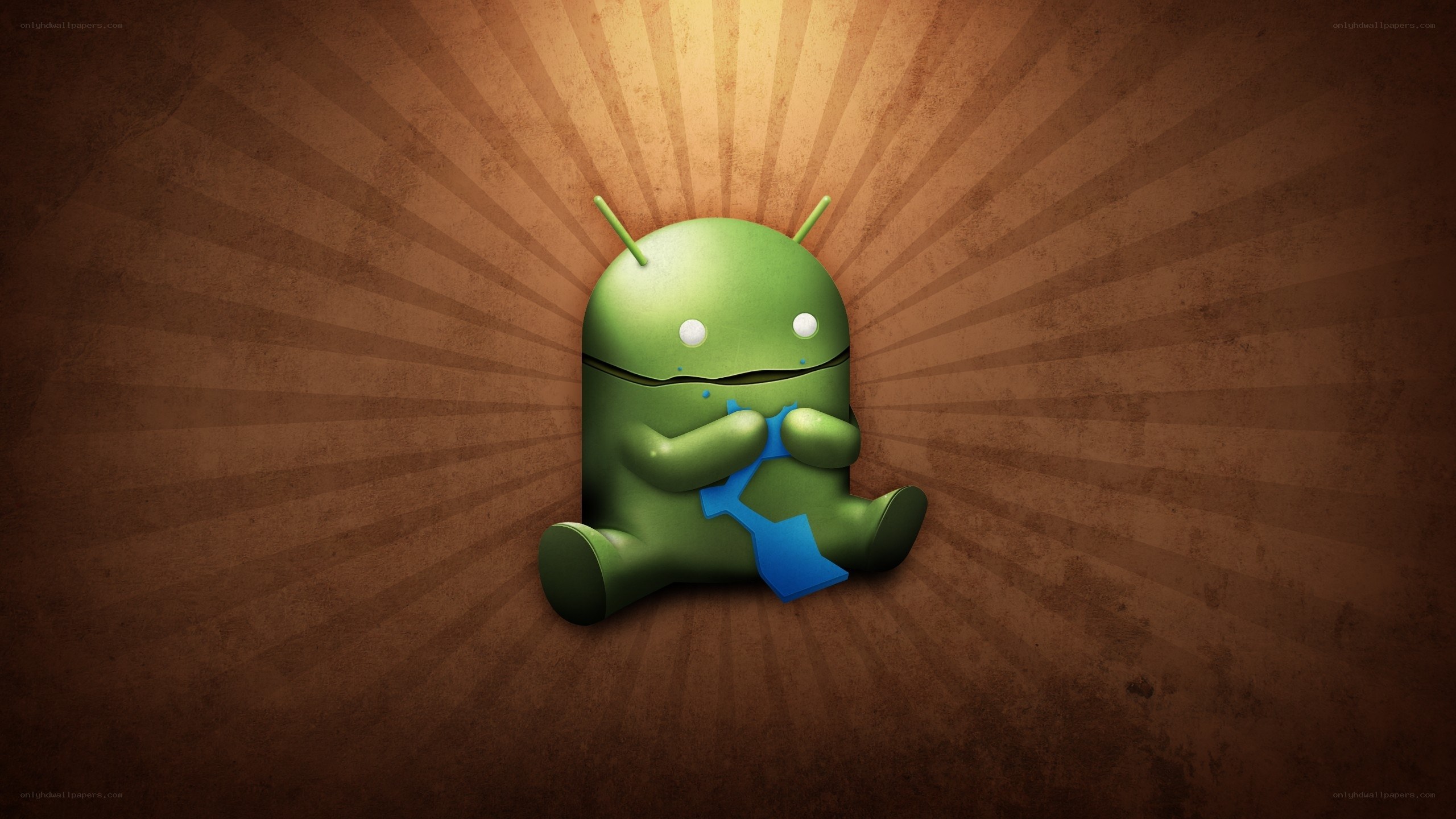 Android mascot with broken piece