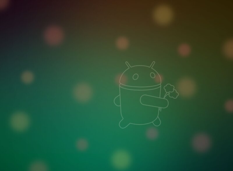 Android mascot with flower