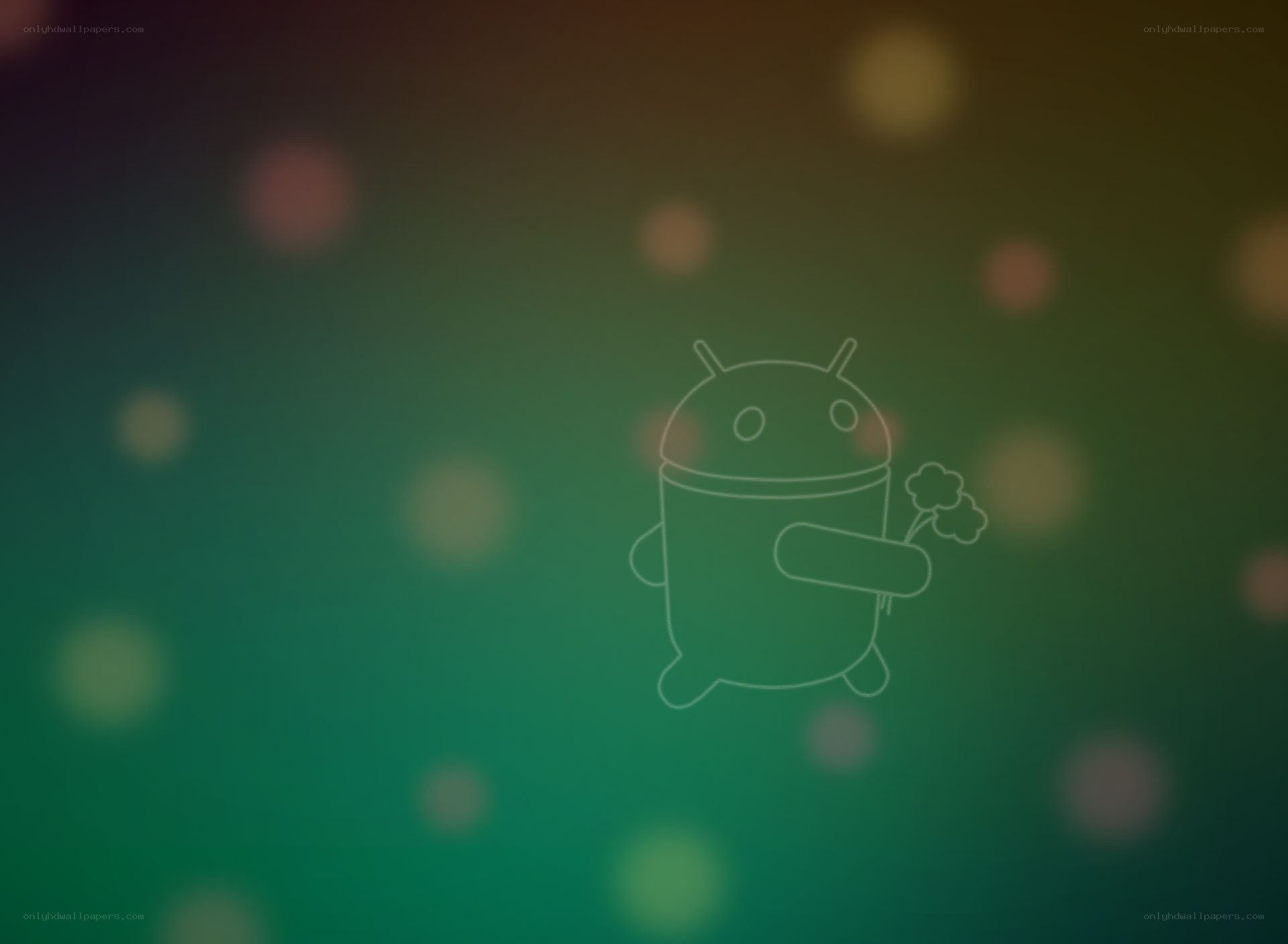 Android mascot with flower
