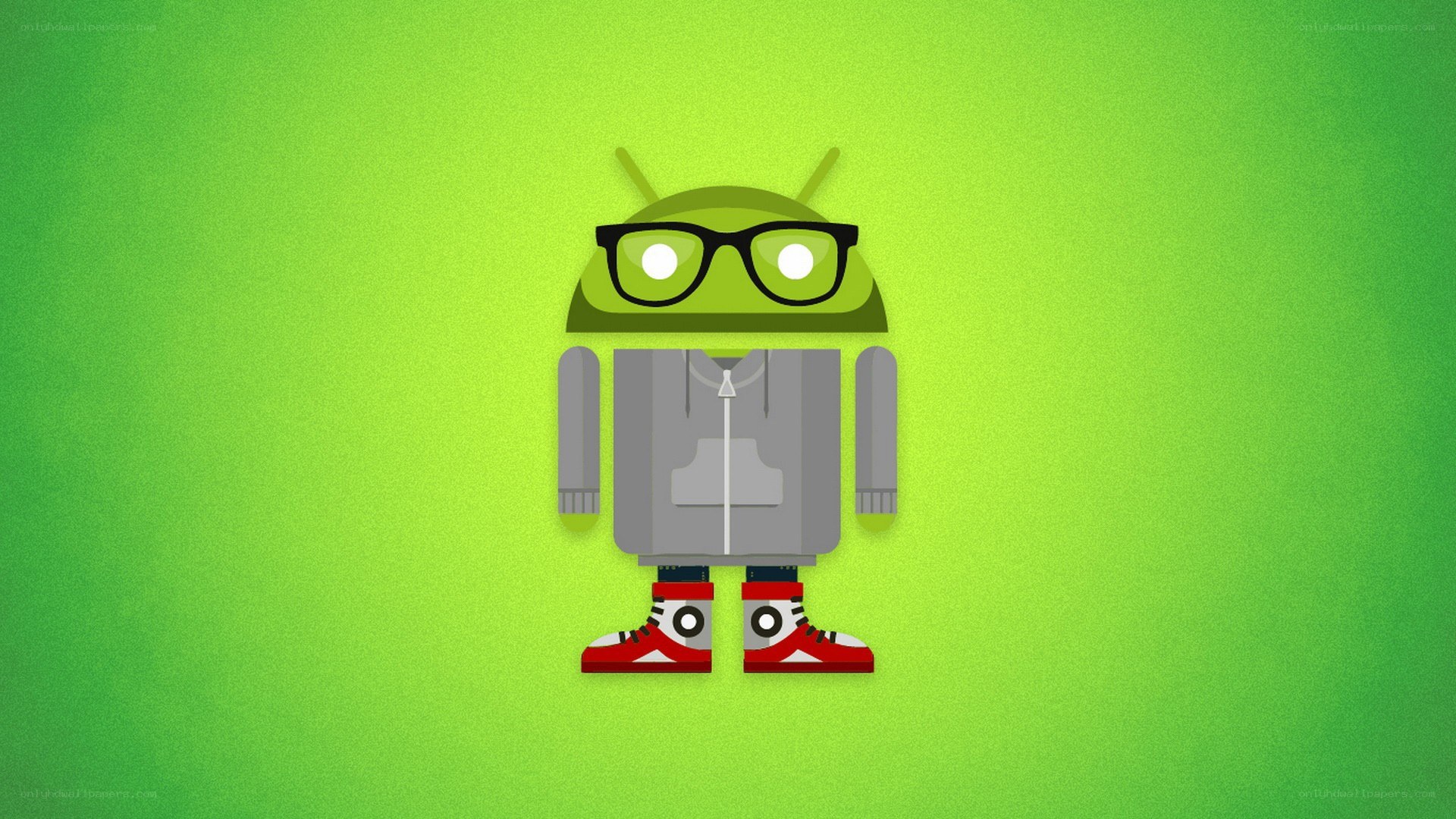 Android mascot with glasses