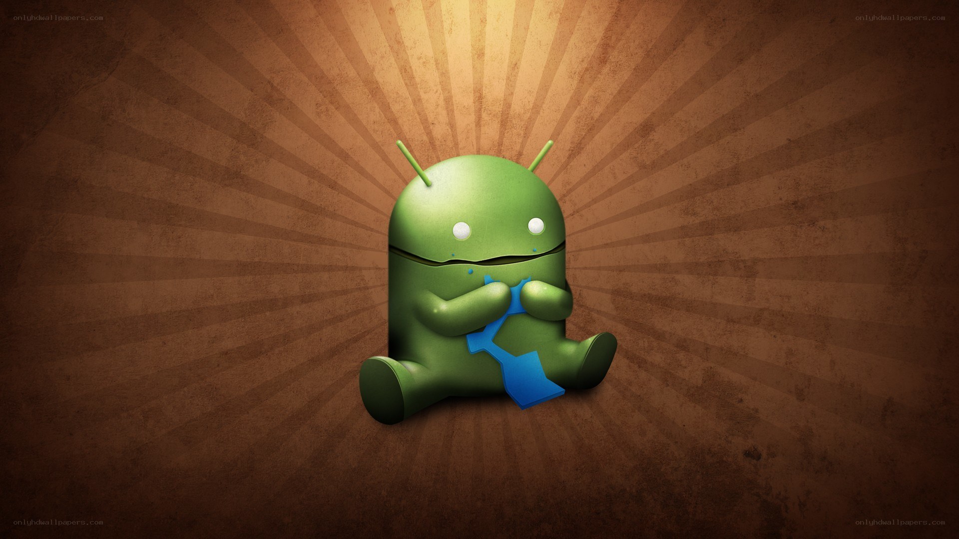 Android mascot with puzzle piece