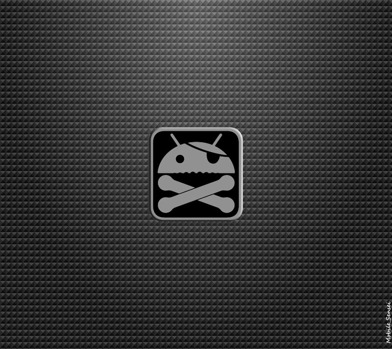 Android pirate icon on textured background