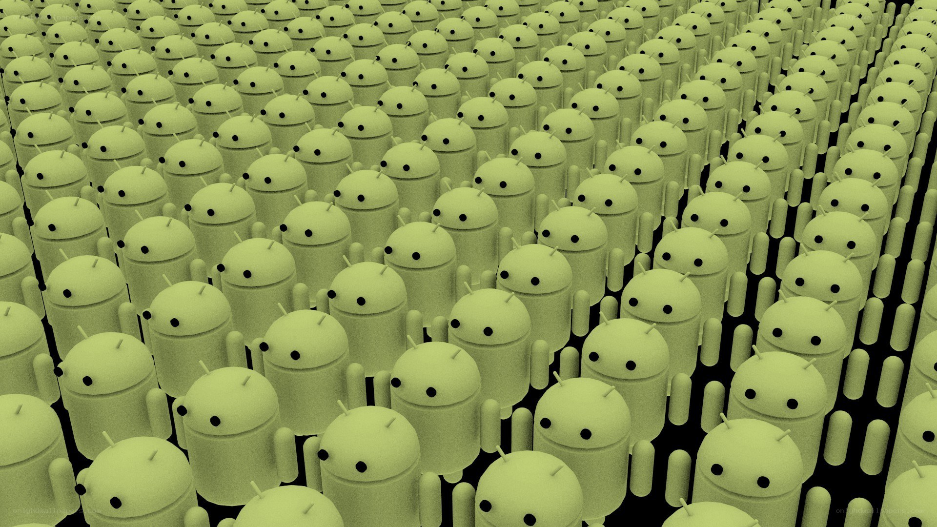Android robot crowd