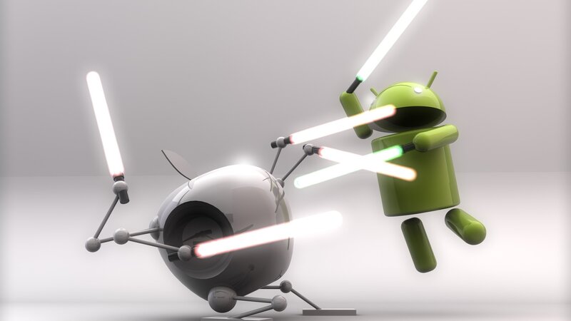 Android Robot Fighting Droid