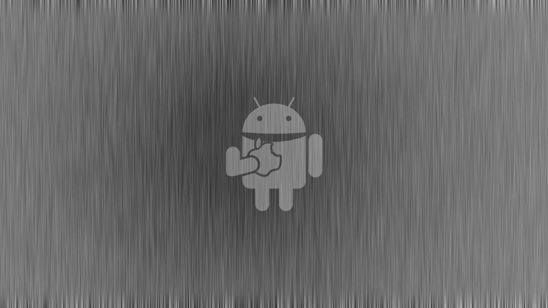 Android Robot Holding Apple — Gray