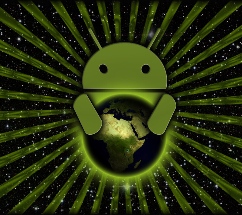 Android Robot Holding Earth