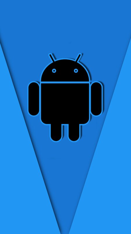 Android Robot Icon — Blue, Minimalist