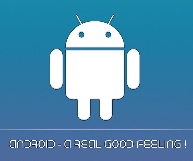 Android Robot Icon — Blue, Neutral