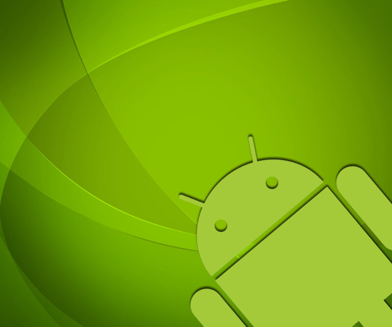 Android Robot Icon — Green, Minimalist, Vector Art, Green Background