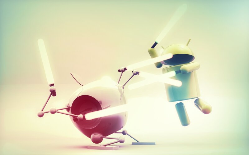 Android robot in action