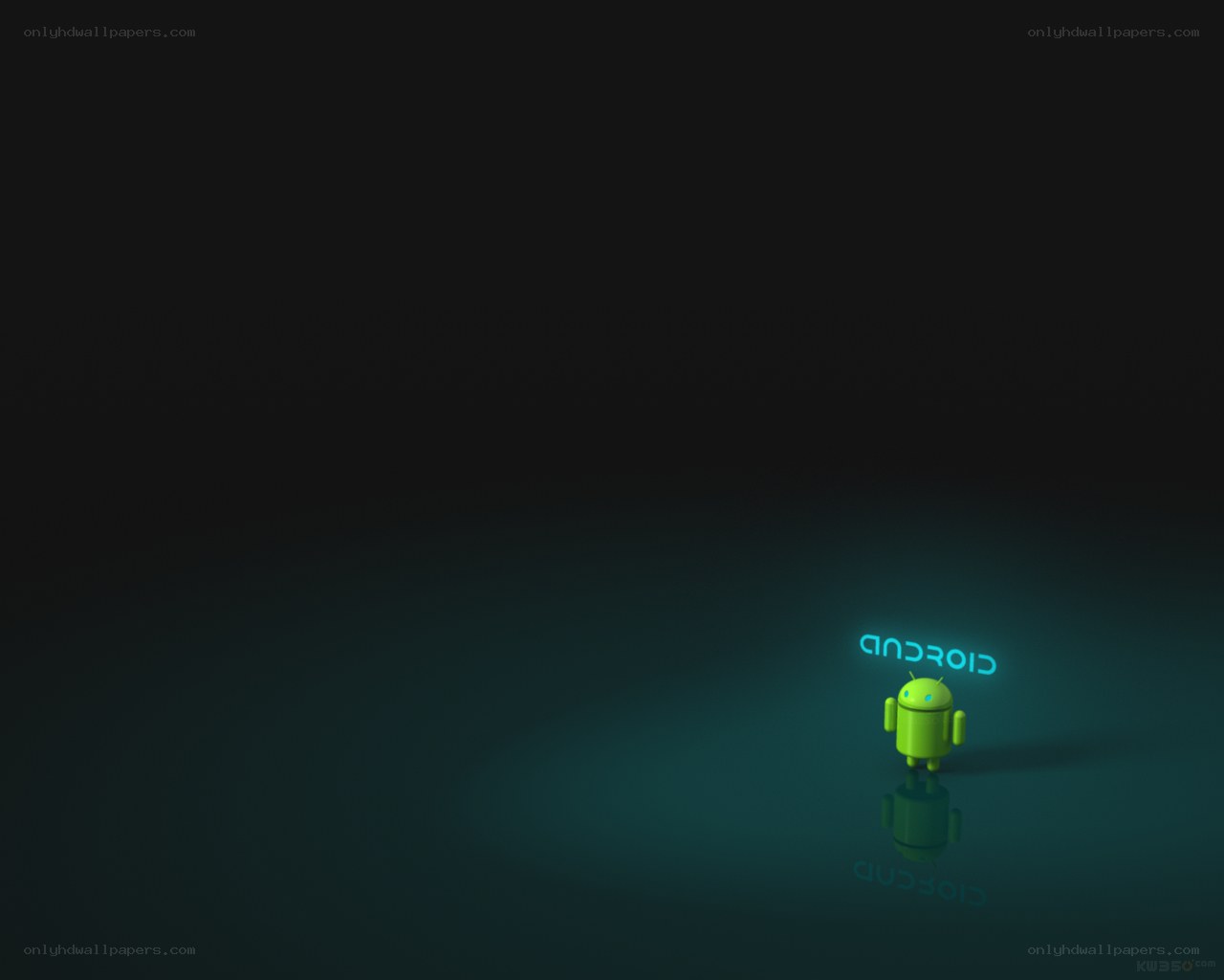 Android robot in dark space