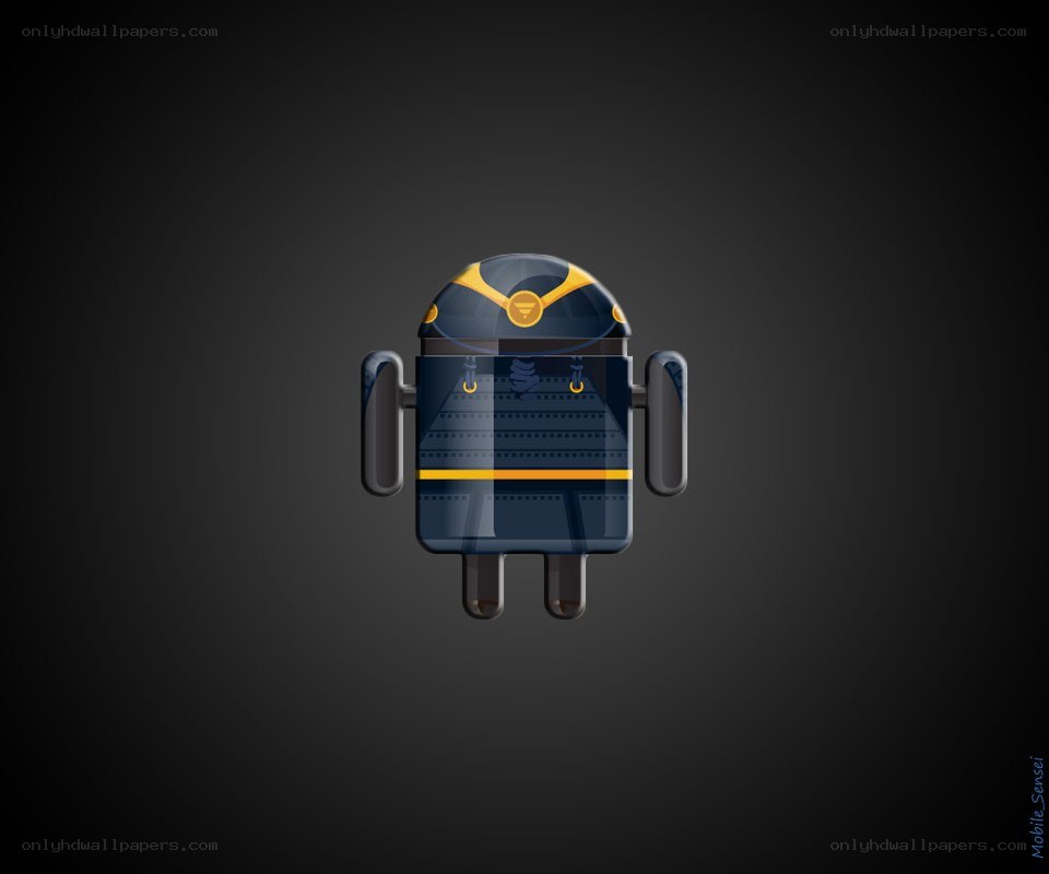 Android robot in samurai armor