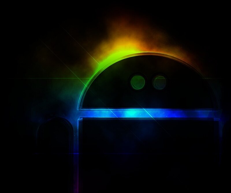 Android Robot Logo — Black, Dramatic