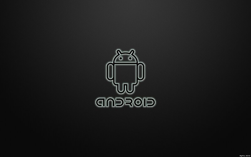 Android Robot Logo — Black, Minimalist, Digital Art, Text