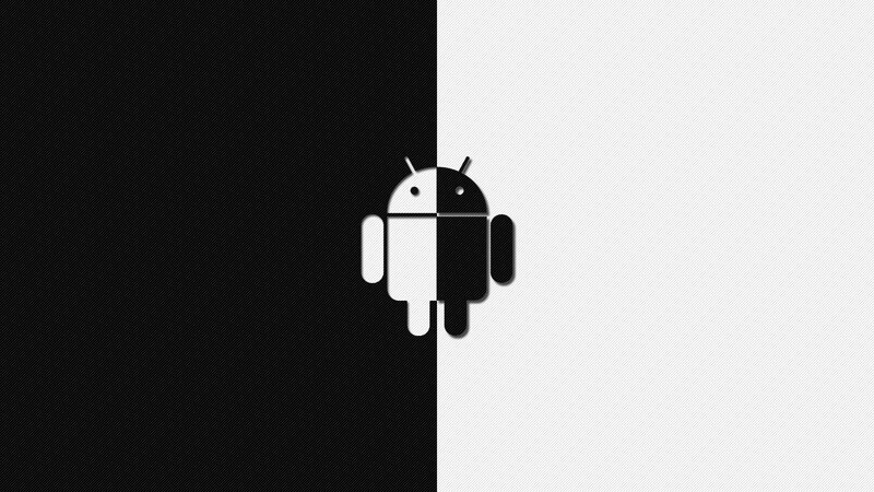 Android Robot Logo — Black, Minimalist, Vector Art