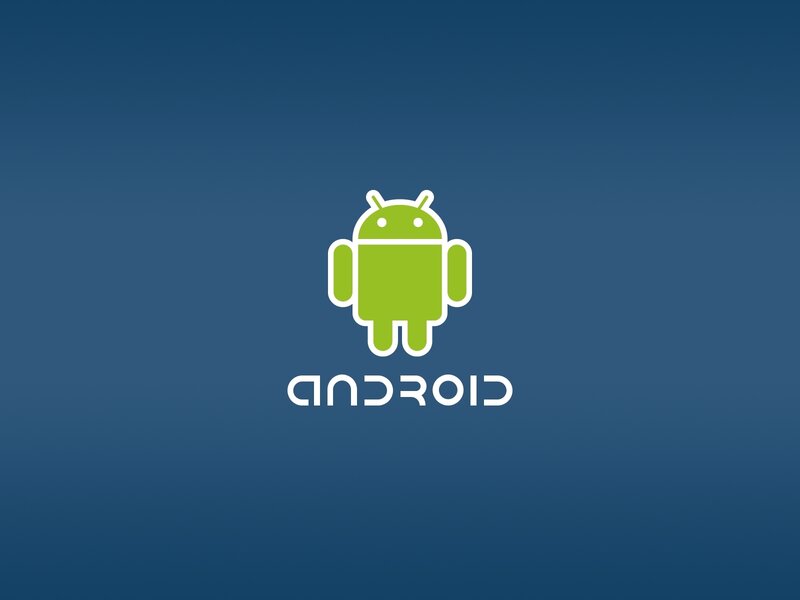 Android Robot Logo — Blue, Minimalist