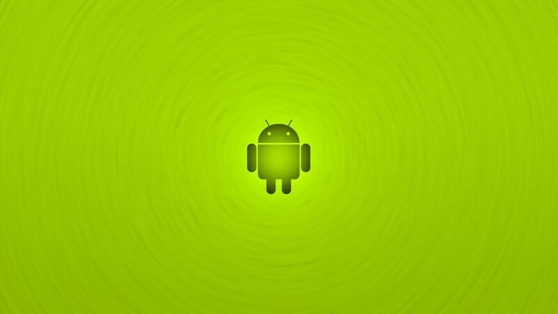 Android Robot Logo — Green, Minimalist, Digital Art, Green Swirl