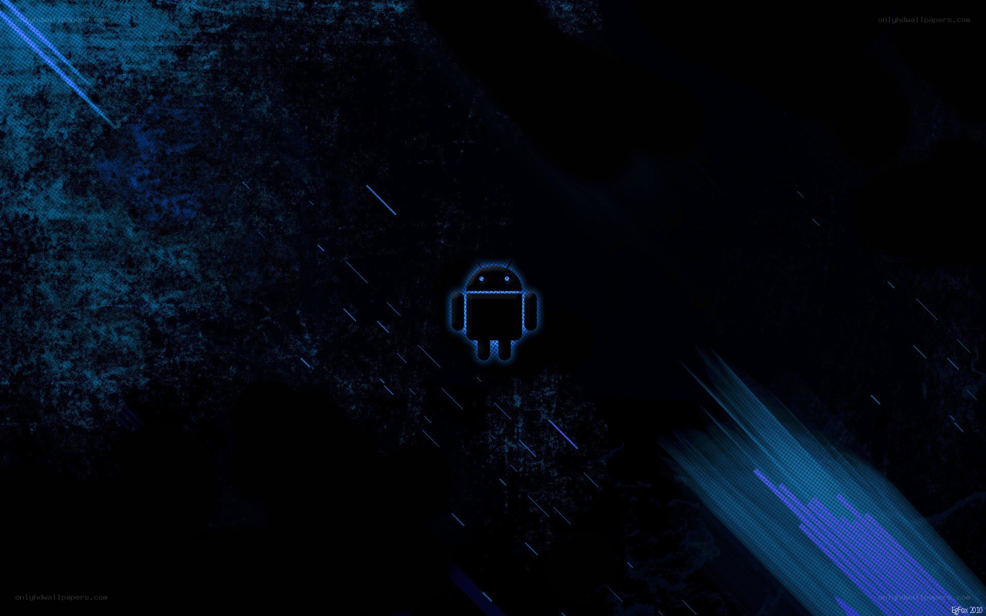 Android robot on dark background