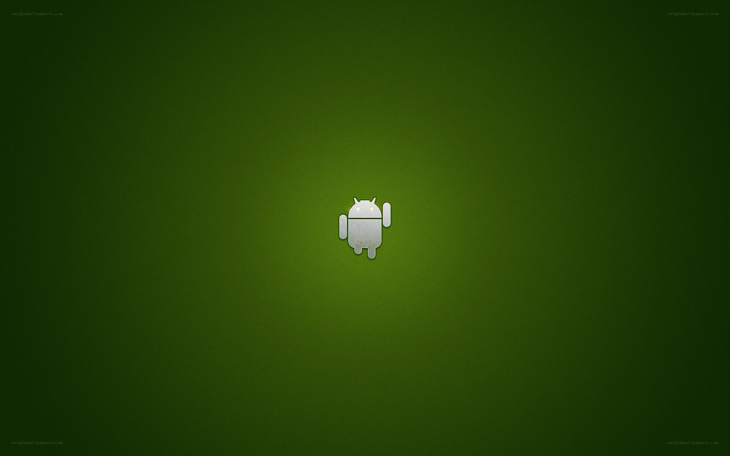 Android robot on green background