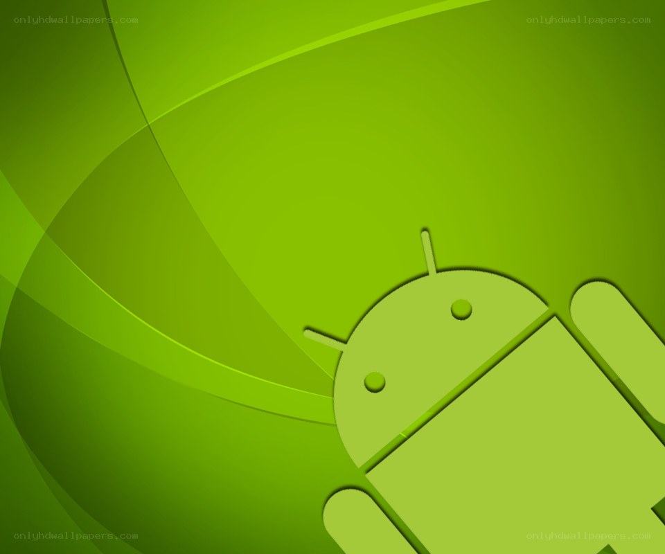 Android robot on green background