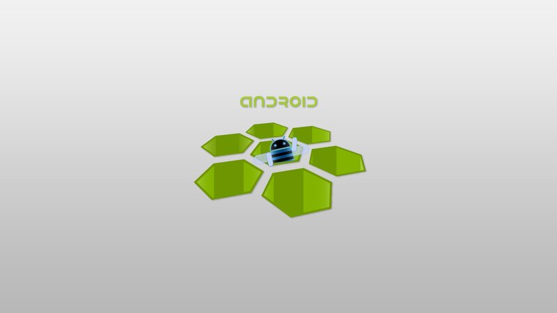 Android Robot on Hexagons