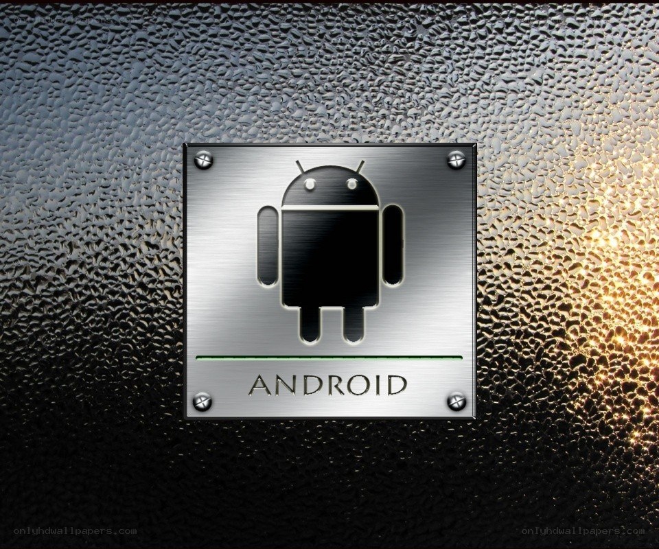 Android robot on metal plate