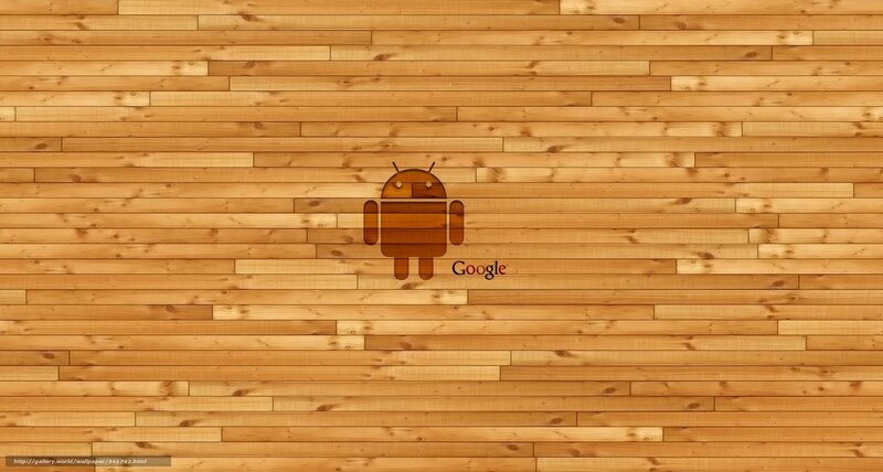 Android Robot on Wood — Brown