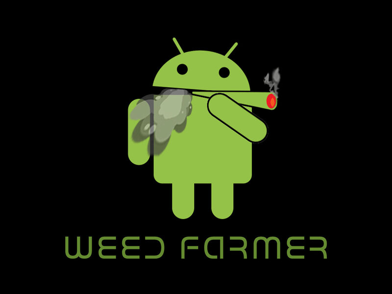 Android Robot Smoking — Green