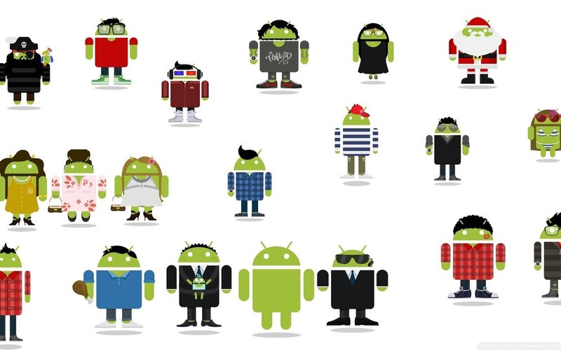 Android Robots in Costumes