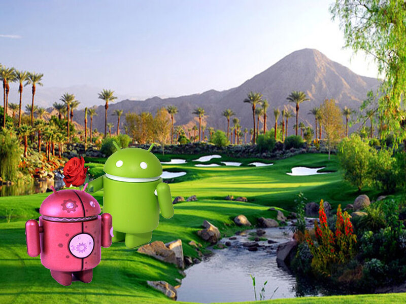 Android Robots on Golf Course