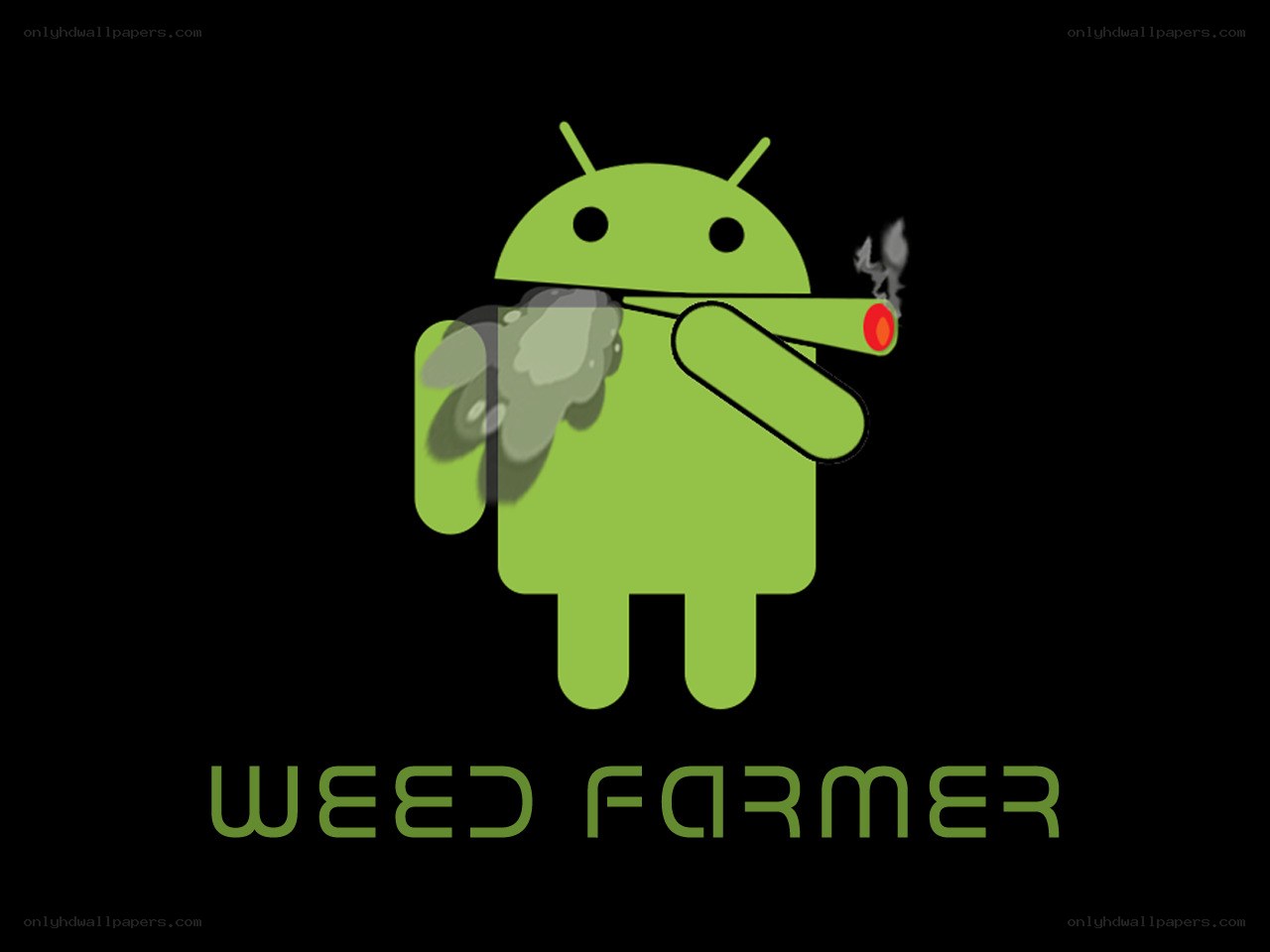 Android smoking a joint