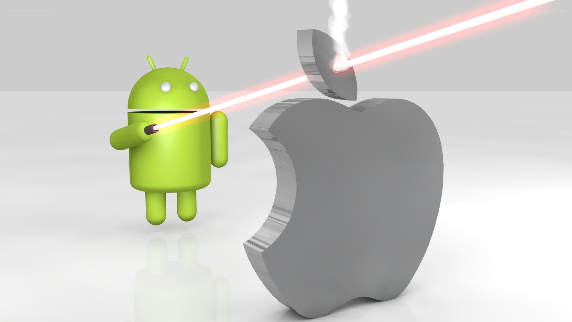 Android vs Apple laser battle