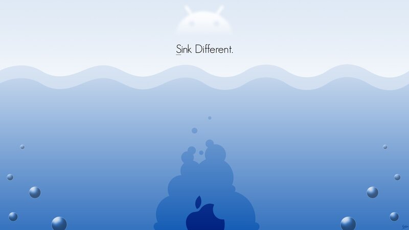Android vs Apple underwater
