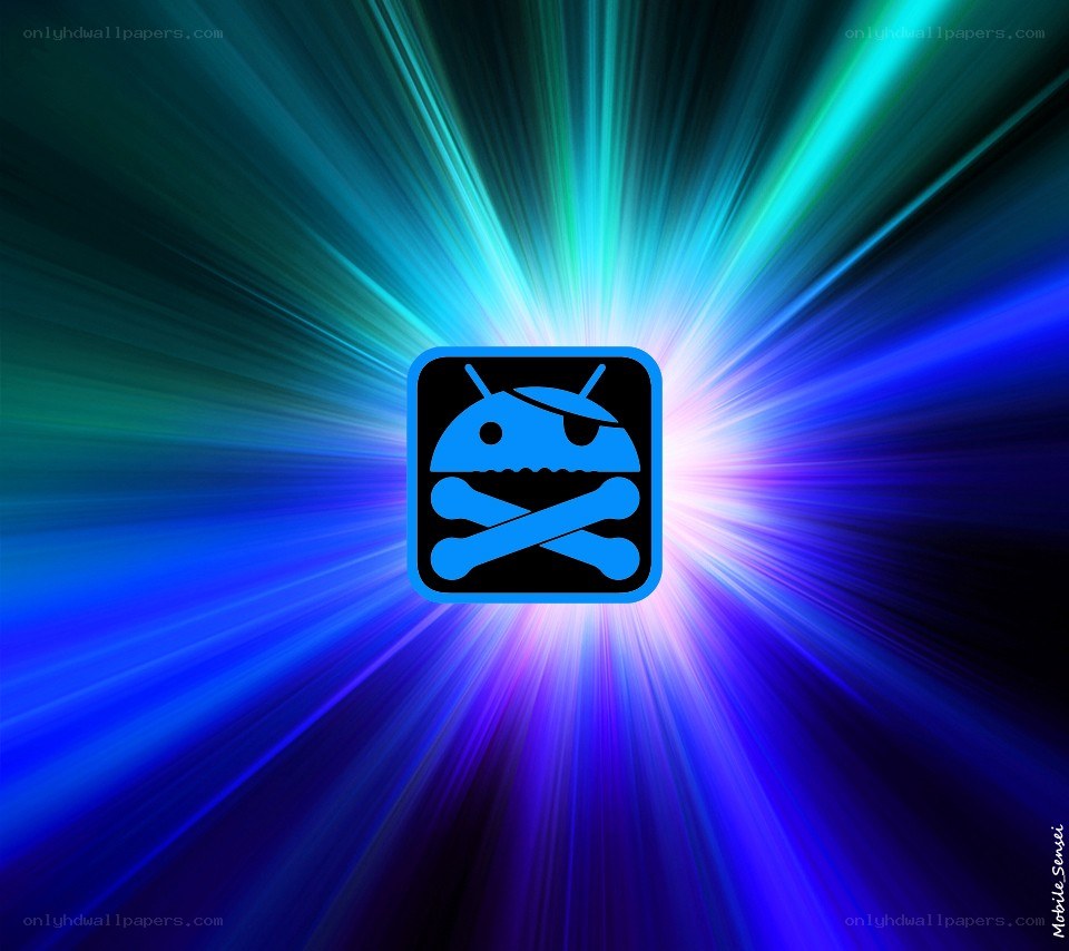 Android with skull and crossbones