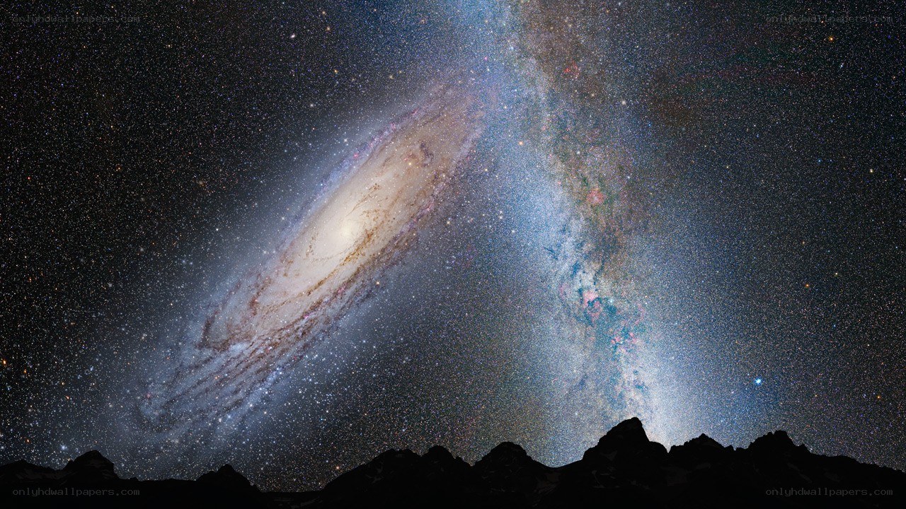 Andromeda galaxy and Milky Way