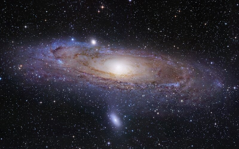 Andromeda Galaxy and stars