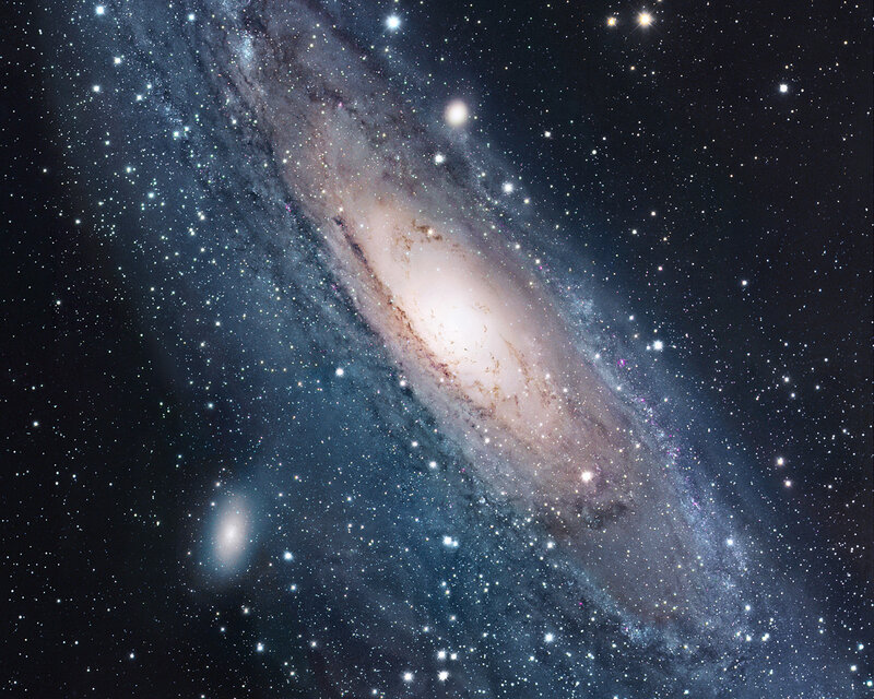 Andromeda Galaxy — Black, Cosmic, Night, Photograph, Stars, Space, White, Blue