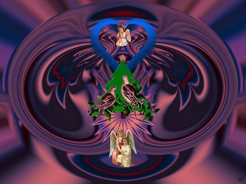 Angel and Birds on Tree