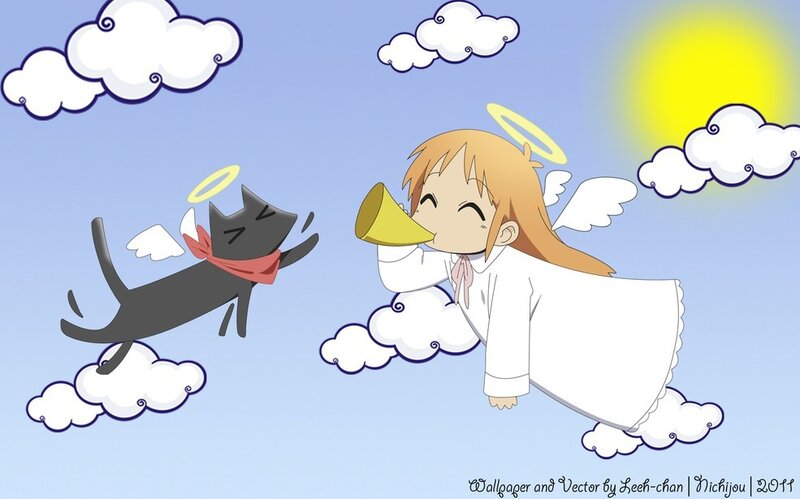 Angel and Cat in Sky
