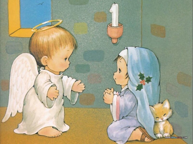 Angel and Child Kneeling