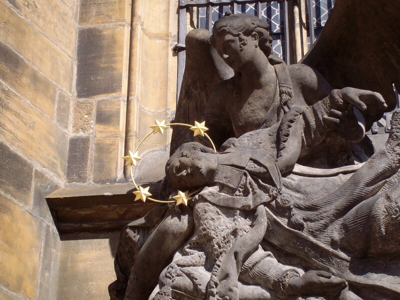 Angel and child sculpture