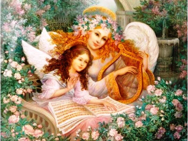 Angel and Child with Harp