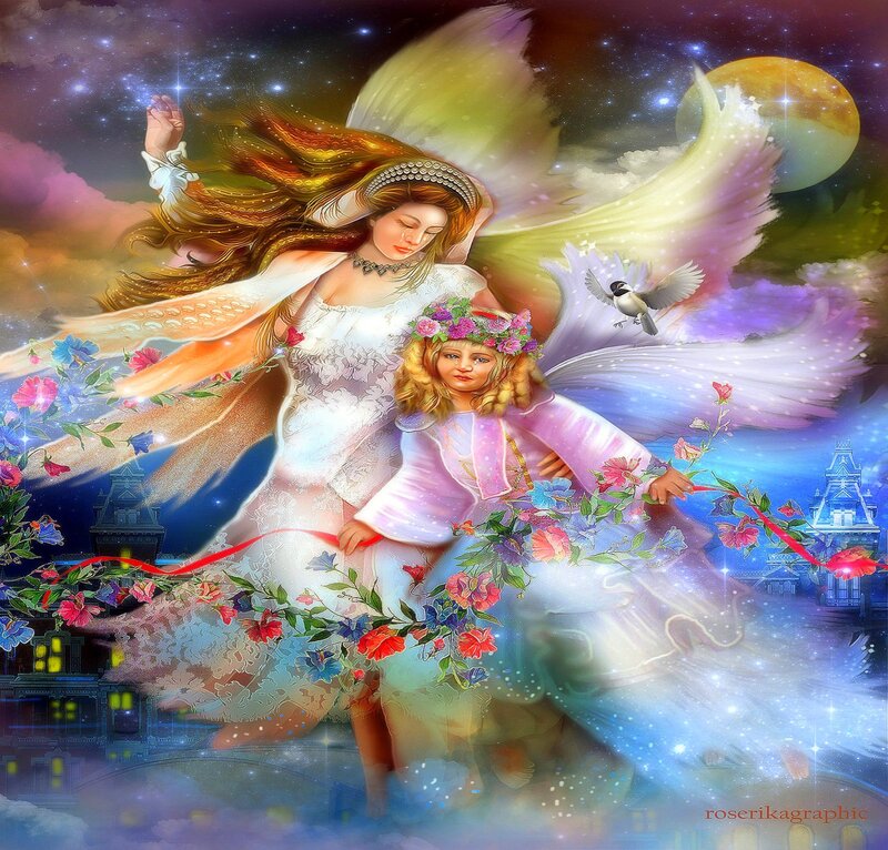 Angel and Child with Wings