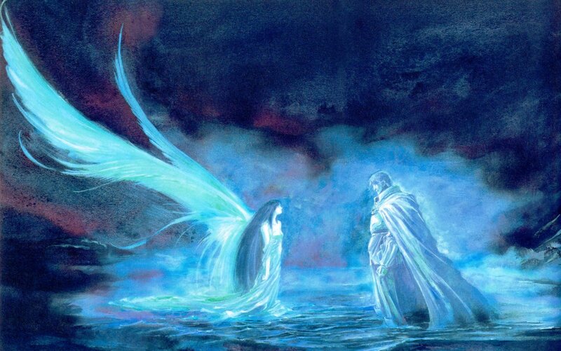 Angel and Cloaked Figure