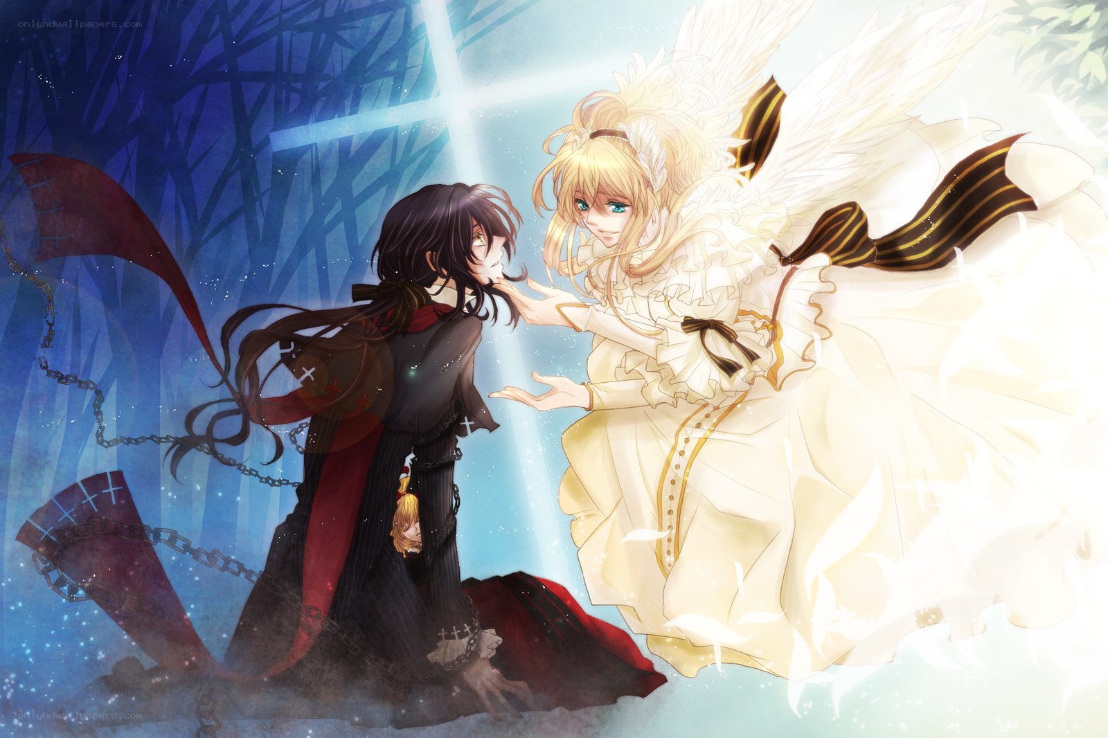 angel and dark figure