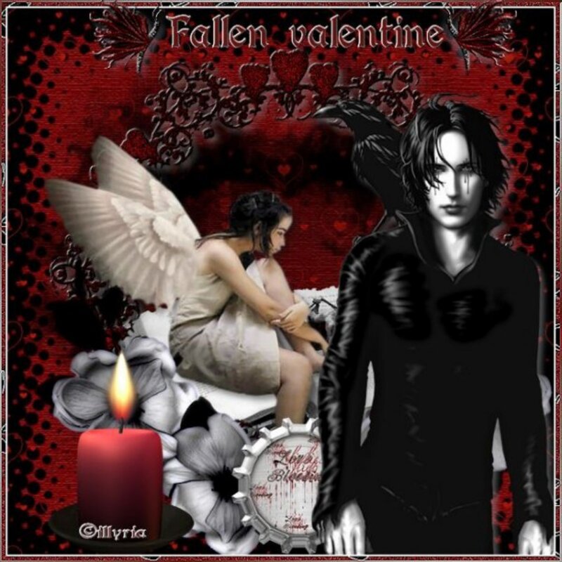 Angel and Dark Figure — Red