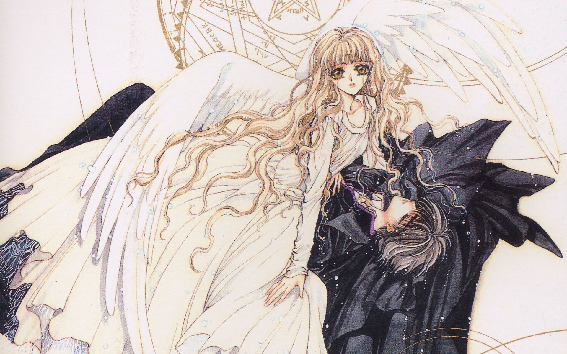angel and dark figure