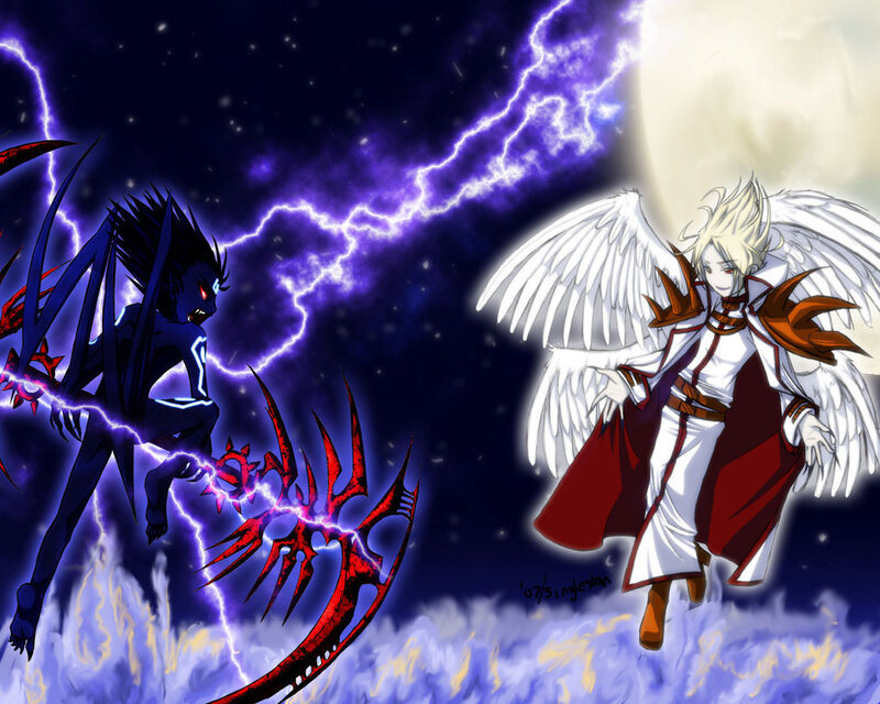 Angel and Demon Battle — Purple